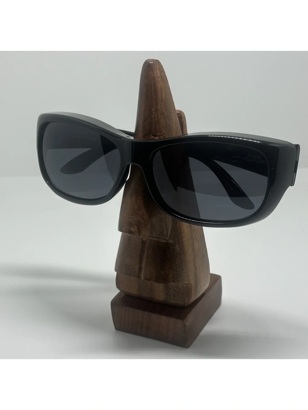 Haven Morgan Black Rectangular Folding Fit Over Sunglasses with Polarized Lenses
